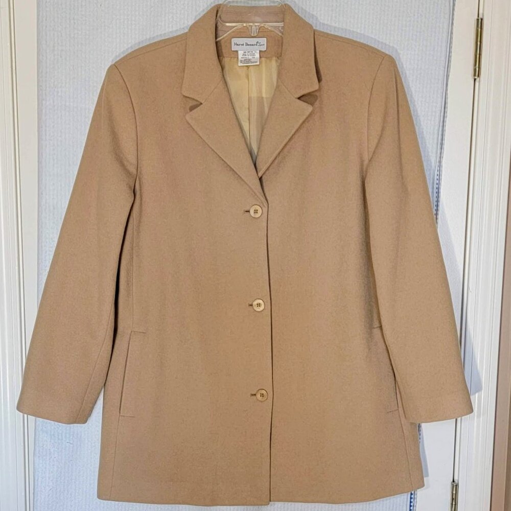 Classic Harve' Benard Sport Car Coat Size 14 Wool Cashmere Blend